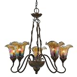 Salamander Glass Studio Five-Light Chandelier