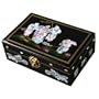 Handmade Mother Of Pearl, Black Lacquer & Gold Jewelry Box With Mirror - Imperial Chinese Courtiers