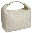 Bottega Veneta Pyramid Woven Cream Leather Shoulder Bag 181347/VFEF1/9541