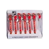 Calgary Flames 6 Pk Acrylic Candy Cane Ornaments Size One Size