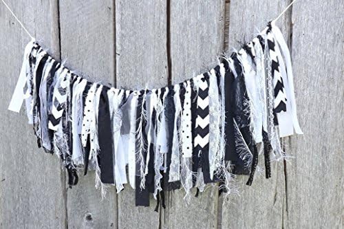 Black & White Halloween Fun Fur Garland, 3 Ft Backdrop