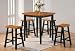 Acme 07285 5-Piece Gaucho Counter Height Dining Table, Oak and Black Finish