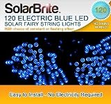 Solar Brite Deluxe BLUE Solar Fairy Lights 120 LED Super Bright Decorative String, choice of light effect. Ideal for Trees, Gardens, Parties & More...