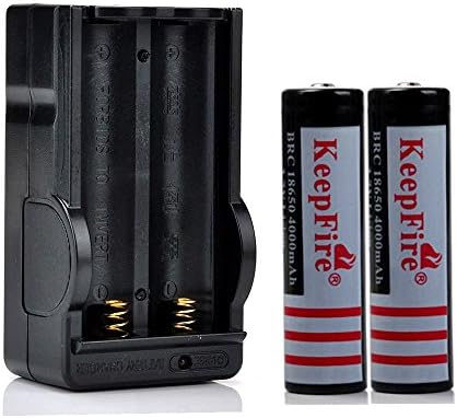 2pcs 18650 4000 Mah 3.7v Li-ion Rechargeable Battery + 1pcs Charger
