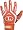 Louisville Slugger BG26 Adult TPX Pro Design Batting Gloves - Orange - Small