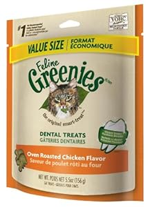 Feline Greenies Dental Treats Oven Roasted Chicken for Cats, 5.5-Ounce