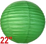 Green Chinese/Japanese Paper Lantern/Lamp 22″ Diameter – Just Artifacts Brand
