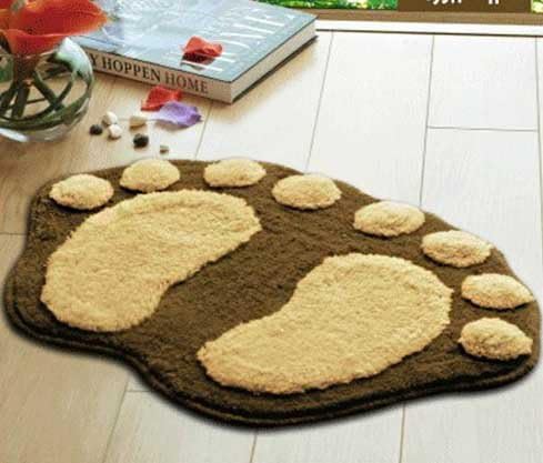 Cute Door Mat Sitting room sofa tea table carpet bedroom bathroom door mat mat bibulous lovely big foot mat (coffee, 58.5*38.5cm)