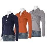 Everyday Brand Lace Trim Pearl Button Collared Top
