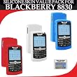 Silicone Skin 3 pc. Value Pack for your Blackberry 8830 (Red, White, Blue) Bonus DBRoth Microfiber Cleaning Cloth Included