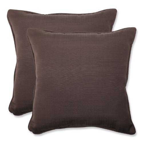 Pillow Perfect Outdoor Forsyth Chocolate Throw Pillow, 18.5-Inch, Set of 2