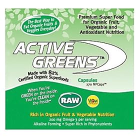 Organic Food Bar - Organic Active Greens, 270 veggie caps
