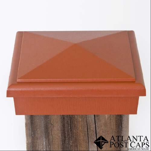 4x4 (Nominal) Cedar Color Pyramid Slim Profile Post Caps - with 10 Year Warranty - Free Shipping