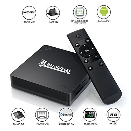 Henscoqi Beelink I68 RK3368 Octa Core Smart Android TV Box Support Bluetooth 4.0 UHD 4K X 2K Full HD 1080P HEVC H.265/H.264 KODI 15.2 Ethernet WIFI (1/8GB)