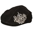 New Corduroy Silver Emblem Ivy Driving Golf Cap Hat * Black * Medium / Large