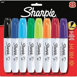 Sharpie Chisel Assorted 8 Pack
