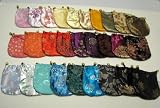 50 Pcs Silk Brocade Jewelry Coins Pouch Bag 4 Drawstring