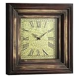 IMAGE OF Wall Clock with Roman Numerals in Distressed Brown Finish
