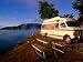 Campervan Parked Beside Lake, Ozark National Park, Missouri Photographic Poster Print...