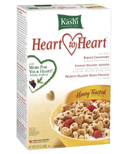 Kashi Heart To Heart Honey Toasted Oat Cereal, 12.4-Ounce Boxes (Pack of 6)