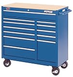Waterloo TRX4112BU 41-Inch Wide by 18-Inch Deep by 35-2/3-Inch High Heavy Use Blue Tool Cart with 12 Ball Bearing Drawers