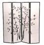 4 Panel Black Bamboo Print Oriental Shoji Screen / Room Divider