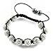 Clear Pave Crystal Buddhist Beads Bracelet