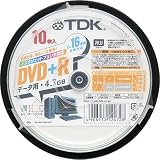 TDK DVD+Rデータ用 1~16倍速対応プリンタブル ポットケース入り10枚パック [DVD+R47PWX10PT]
