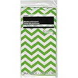 Lime Green Chevron Plastic Tablecloth, 108" x 54"
