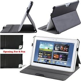 i-Blason Folio Stand case Cover for Samsung Galaxy Note 10.1 Inch Tablet N8000 N8010 16GB 32GB 3G 4G Wifi Version AT&T Android 4.0 with Built-in Stand (Black)