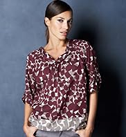 Autograph Weekend Cotton Blend Geometric Print Top with Silk Autograph Weekend Cotton Blend Geometric Print Top with Silk