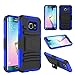 Galaxy S7 Case, Bastex Heavy Duty Hybrid Rubber Silicone Cover with Protective Kickstand Holster Belt Clip Case for Samsung Galaxy S7 (Blue/Black)