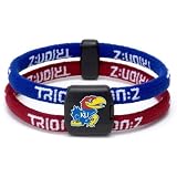 Trion NCAA Kansas Jayhawks Wristband (Blue/Red, Medium)
