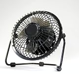 USBファン 静音仕様扇風機 レトロ調ブラック(黒) 4インチ サーキュレーター
