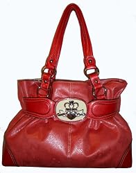 Kathy Van Zeeland Purse Handbag Angel Dust II Belt Shopper Geranium