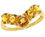 14K Yellow Gold Round Gemstone Chevron-Patterned Stackable Ring-Citrine, size8