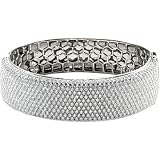 14K White Gold Diamond Bangle Bracelet - 15.25 Ct.