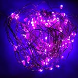 ソーラージュエリーライト LED ソーラーイルミネーション 100球 クリスマス 屋外 防水仕様 イルミネーション (パープル)