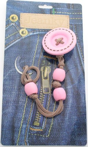 Jeanky Button Pacifier Clip (Pink) JBP