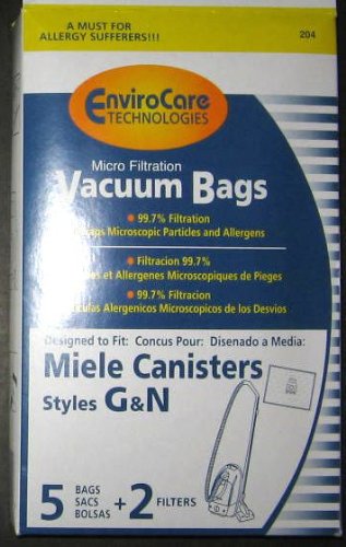 Replacement Miele Style G/N EnviroCare Vacuum Cleaner Bags / 5 pack + 2 Filters Generic *ClearPacks* 51H7tGI7HrL Replacement Miele Style G/N EnviroCare Vacuum Cleaner Bags / 5 pack + 2 Filters Generic *ClearPacks*