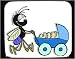 Decorated Mouse Pad with babies, fly, bugs, cartoon, maggots