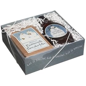 Bascom Family Farm Snowman Artwork,Gift Box, 8-Ounce Syrup and 24-Ounce Buttermilk Pancake... by Brown Family Farm