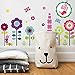 Flower Wall Stickers for Kids - Floral Garden Wall Decals for Girls Room - Removable Toddlers Bedroom Vinyl Nursery Wall DÃ©cor [27 Art clings] with Free Bird Gift!