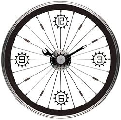 Bike Tire Clock with Black Aluminum Rim