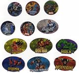 Marvel Super Heroes Stickers - Set of 12 - Spiderman, Punisher X-Men, Hulk, Wolverine