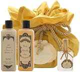 Eau d'Hadrien by Annick Goutal for Women 3 Piece Set Includes: 1.0 oz Eau de Toilette Spray + 6.7 oz Shower Gel + 6.7 oz Body Lotion in Yellow Silk Pouch