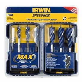 Irwin 3041006 Speedbor Max 6 Piece 1 2-Inch to 1-1 4-Inch Self Feeding Spade Bit... by Irwin