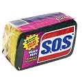 S.O.S. Heavy Duty Scrub Sponge, 3-Count Packs, Case of 8 (24 Sponges)