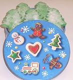 Gourmet Food : Scott's Cakes 1 lb. Christmas Tree Cookies in a Christmas Cookie Tin