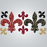 DCWV Wall Art Fleur De Lis, Peel-Stick, Foil